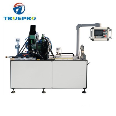 Automatic punching tapping and cutting aluminum corner cleat making machine with auto feeding